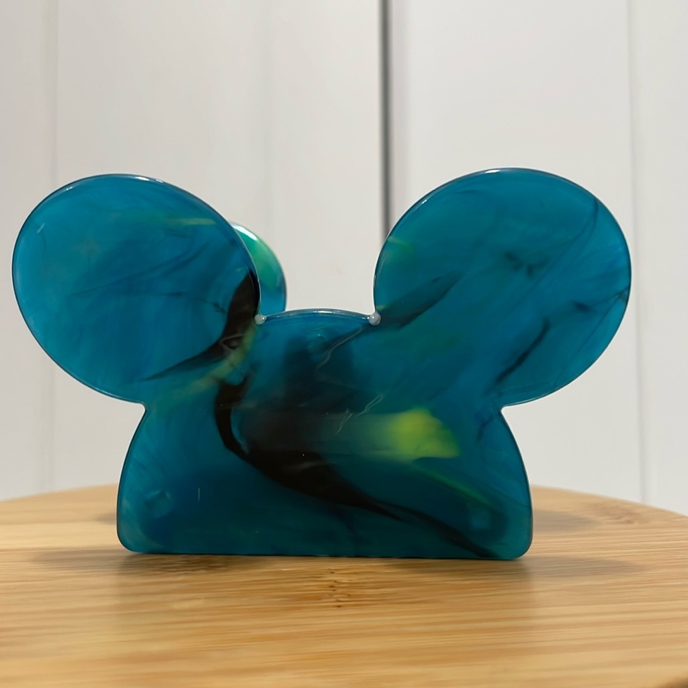 Mickey Teal Marble Hair Claw Clip New With Tag